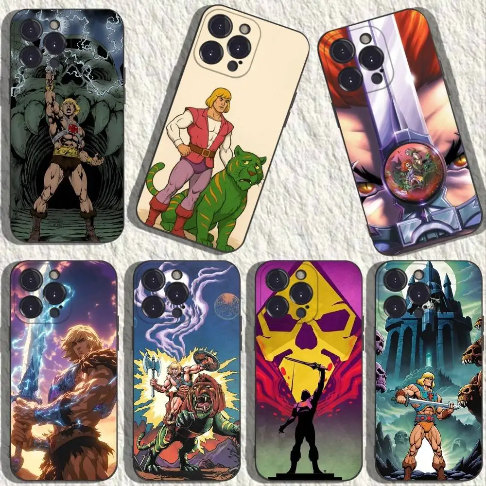 

H-He Man Phone Case For iPhone 17,16,15,14,13,12,11,Plus,Pro Max,XS,X,XR,SE,Mini,8,7,Soft Silicone Black Cover