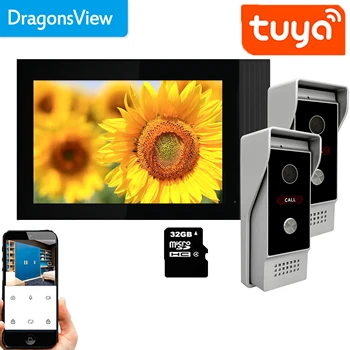 Homefong 7 นิ้วโทรศัพท์ประตูวิดีโอระบบ WiFi สําหรับ Villa ไร้สาย Tuya สมาร์ท REMOTE Home Intercom 1080P Doorbell บันทึกปลดล็อค