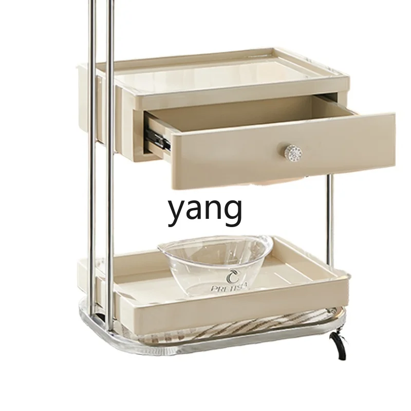 

Yjq Storage Rack for Beauty Salon Tool Trolley Titanium Nail Tattoo Mobile Trolley