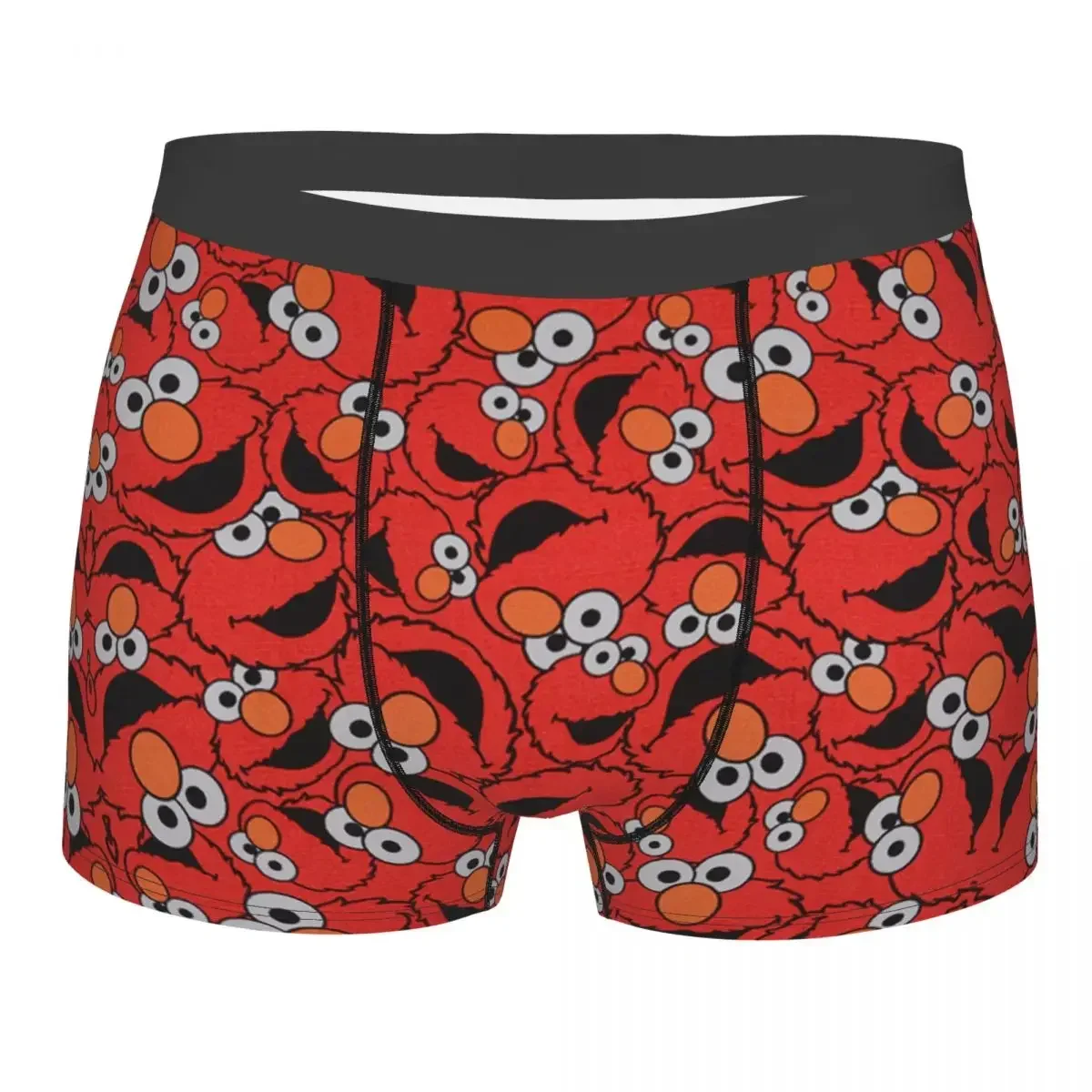 Custom Good Red Cartoon Underwear Men Printed Happy Cookie Boxer Briefs Shorts Panties Breathable Underpants