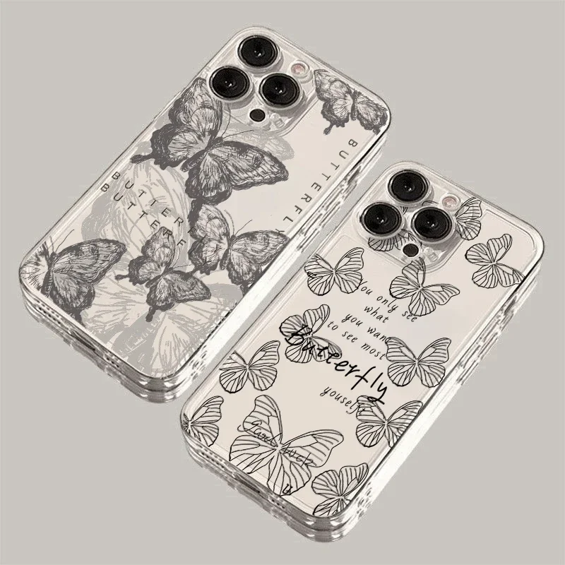 Fall Für Samsung Galaxy A56 A55 A54 A35 A36 A26 A16 A15 A14 A34 A53 S25 S24 S23 Ultra Plus S20 S21 S24 FE Koreanische Schmetterling Funda