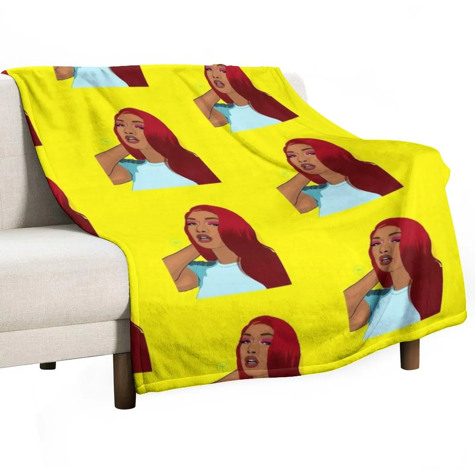 Megan Thee Stallion Throw Blanket Camping Flannel valentine gift ideas Softest Blankets