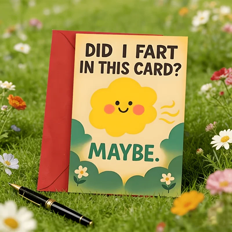 1pc Funny Fart Joke Greeting Card with Envelope Suitable for Friends and Family Ideal Choice for Birthdays Anniversaries