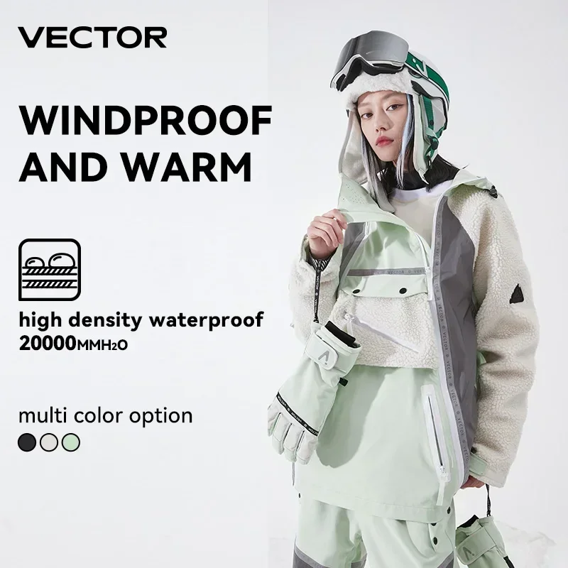 VECTOR-Veste de ski imperméable pour homme et femme, veste de ski professionnelle, simple planche, double planche, chaud, coupe-vent, adt