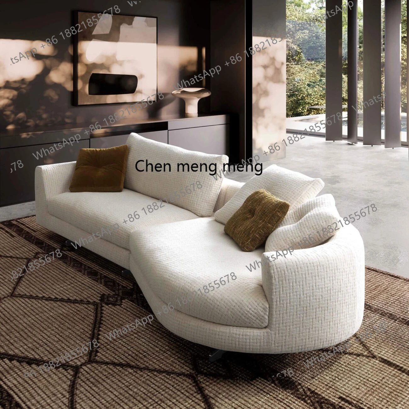 

Italian light luxury curved sofa living room club exhibition hall reception sofa modern simple special-shaped sofa