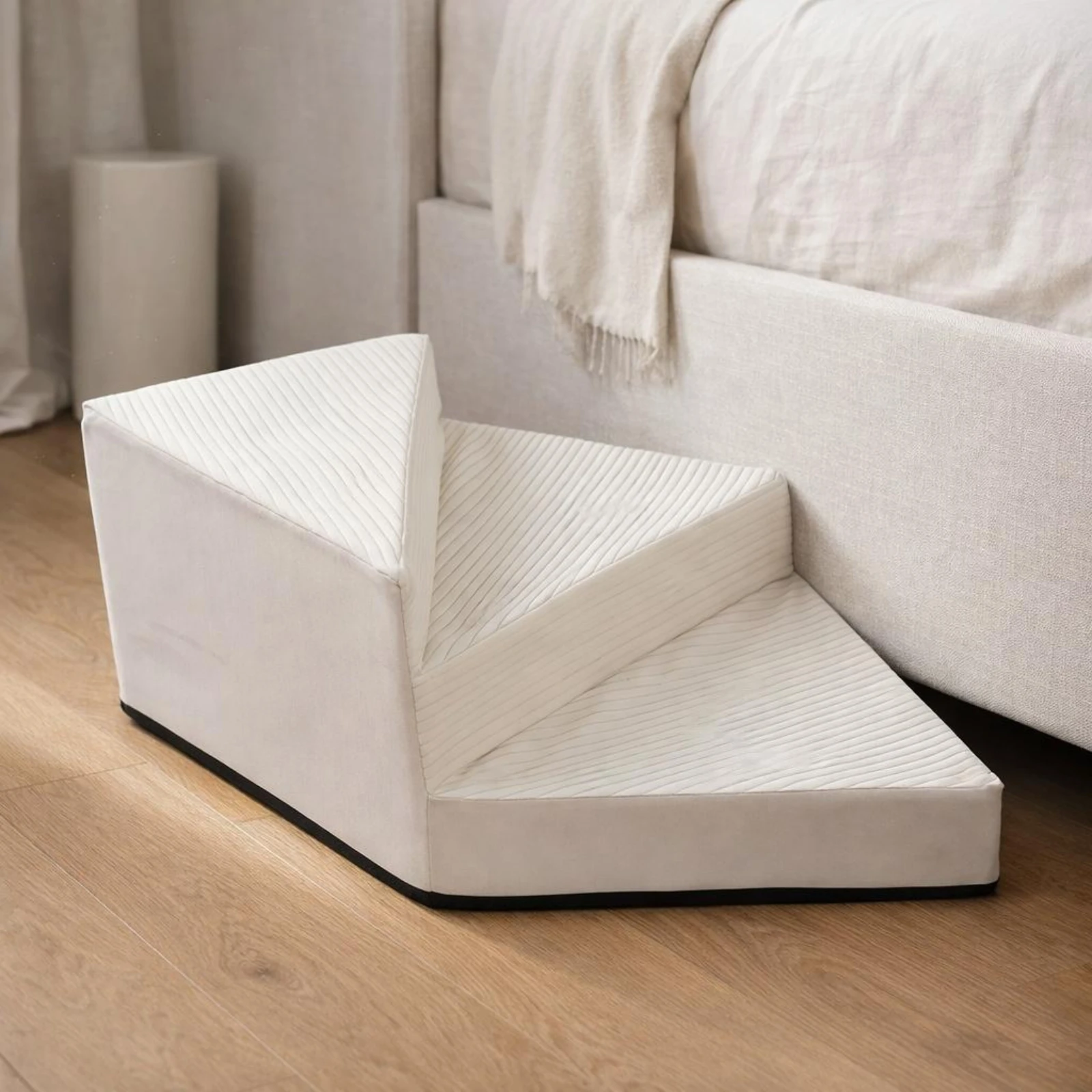 

Dog Stairs Sloped Raised Furniture Stairs Pet Stair Ramp Removable Cover Washable for Bedside