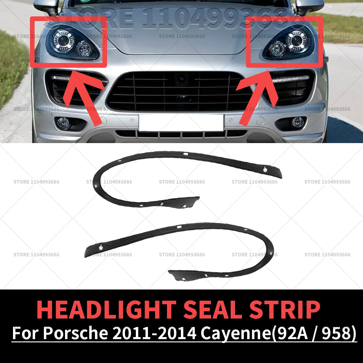 For Porsche Cayenne 2011 2012 2013 2014 92A 958 Headlight Rubber Sealing Strip Trim Lampshade Washer Seal Strip Gasket