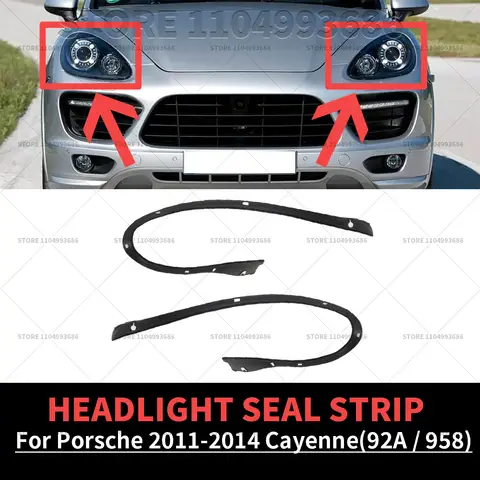 Para Porsche Cayenne 2011 2012 2013 2014 92A 958 tira de sellado de goma para faros embellecedor de pantalla arandela junta de tira de sellado
