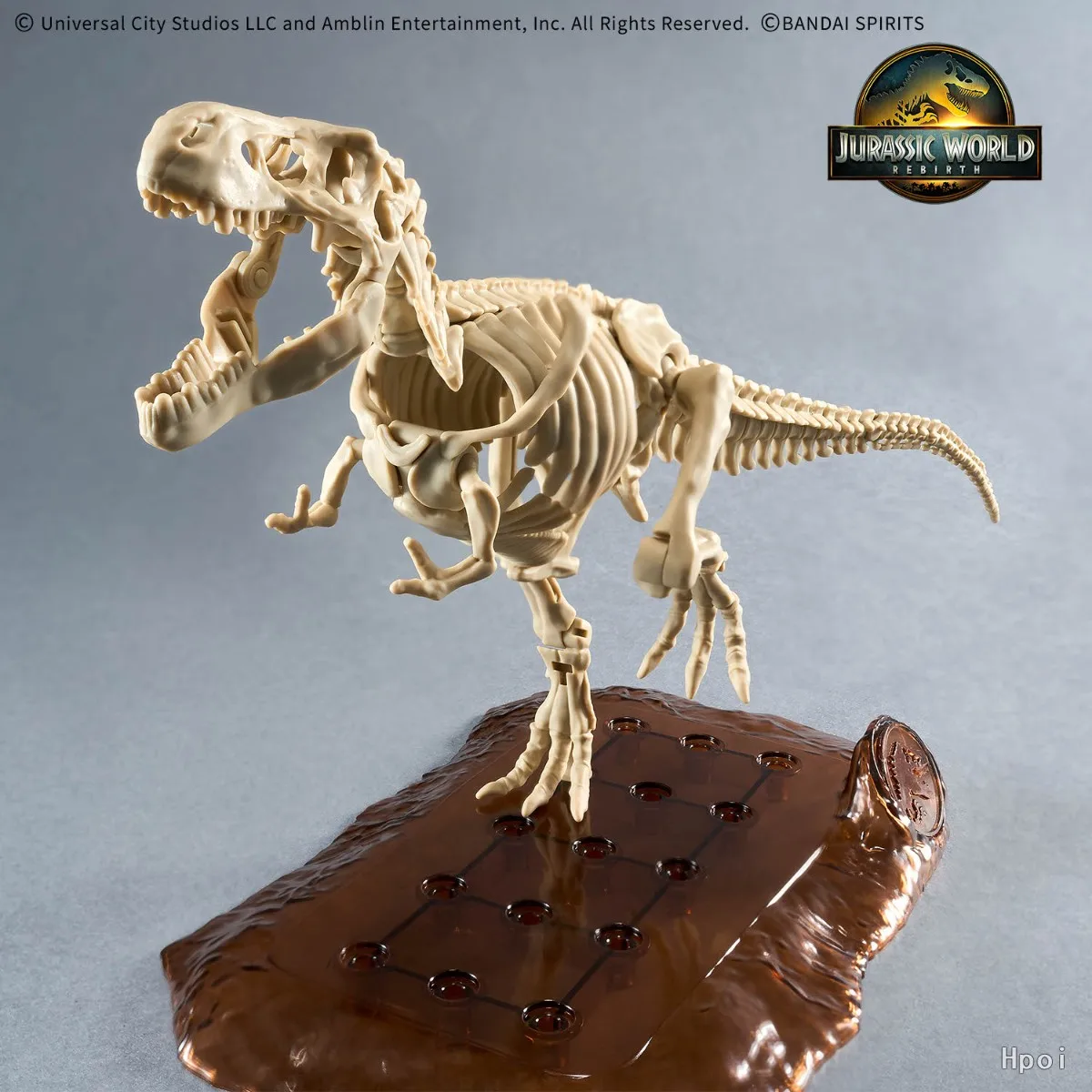 Bandai Original Jurassic World Series T-Rex-Kit de modelo de ensamblaje de dinosaurio coleccionable de primera calidad, regalo de figura de exhibición