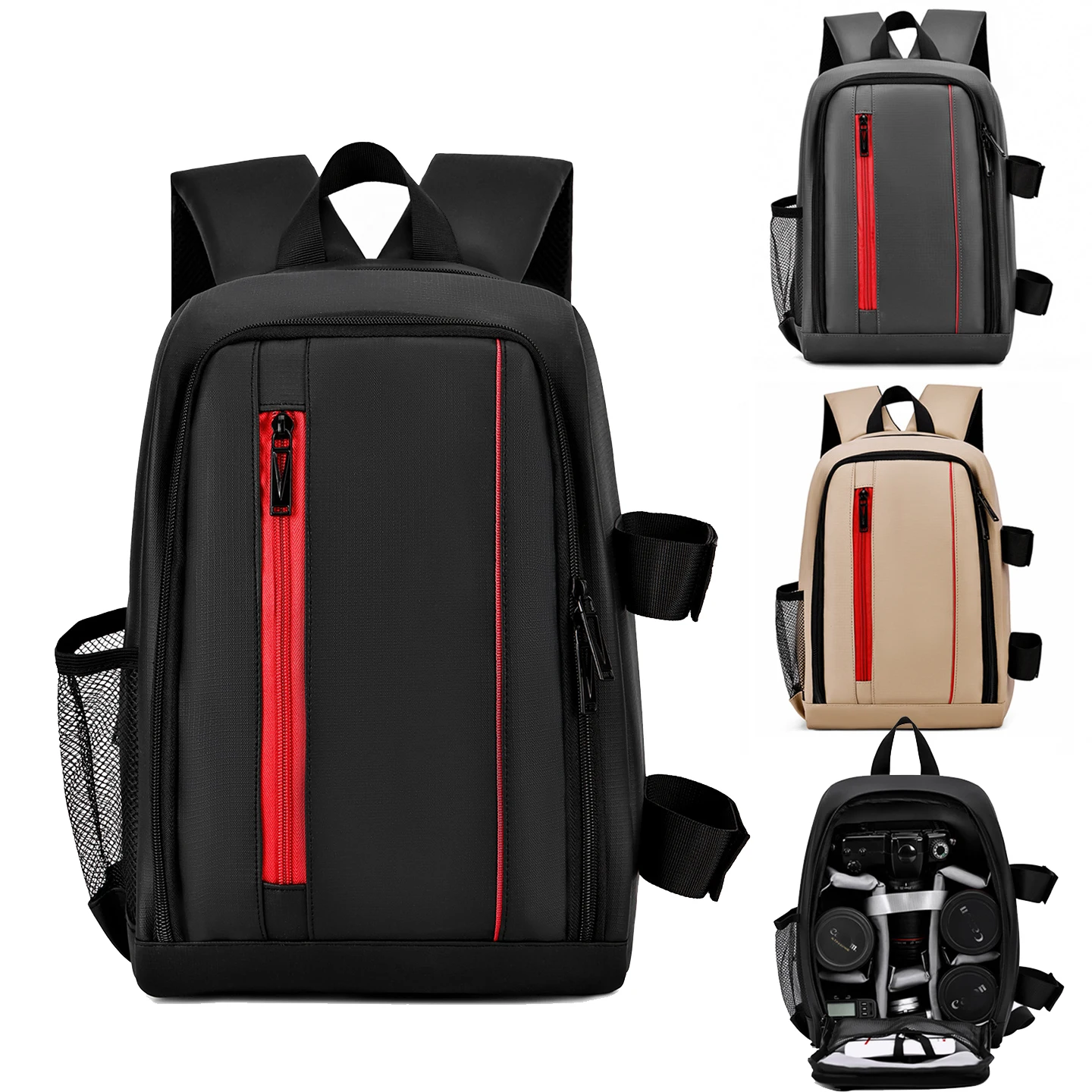 New Photography Backpack Shoulder Bag with Rain Cover Compartment for Canon Nikon Sony SLR Cameras Accessories 14in Laptop