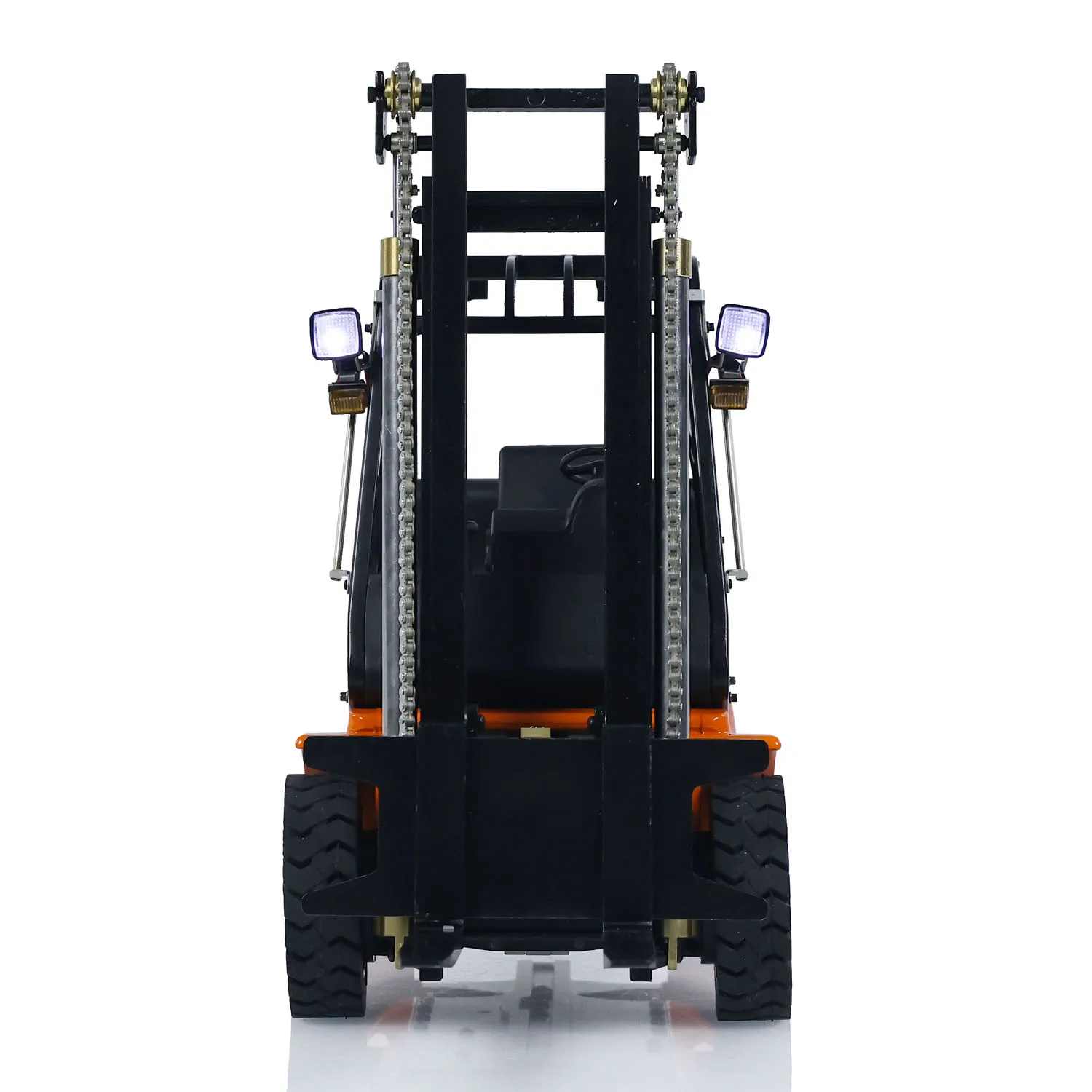 1/14 Hydraulic RC Forklift 40DA3 Wheeled Transfer Painted Finished Car Metal Construction Vehicles Light Sound Toys Gift TH23692