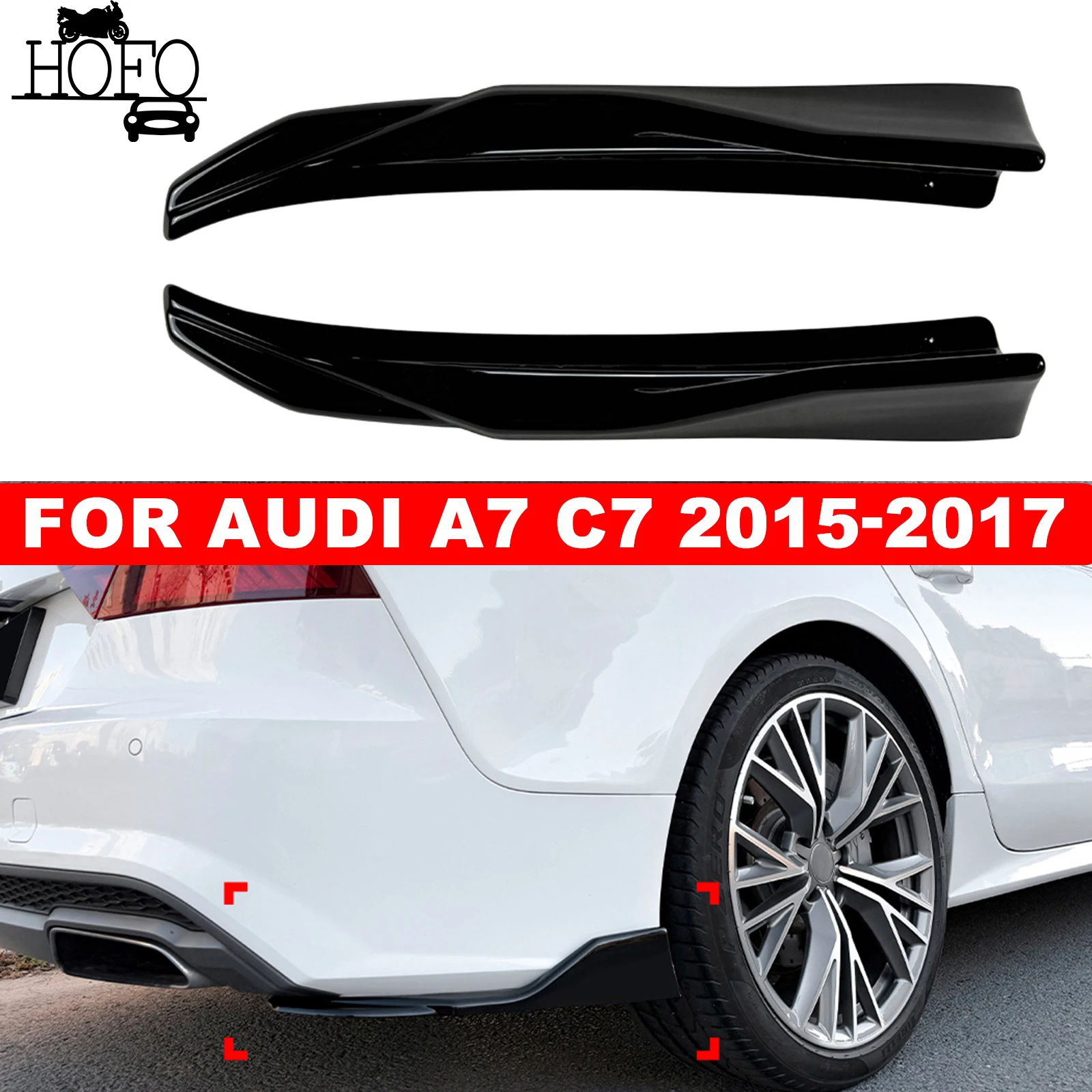 

For Audi A7 C7 Sline 2015-2017 Rear Corner Spoiler Cover Trim