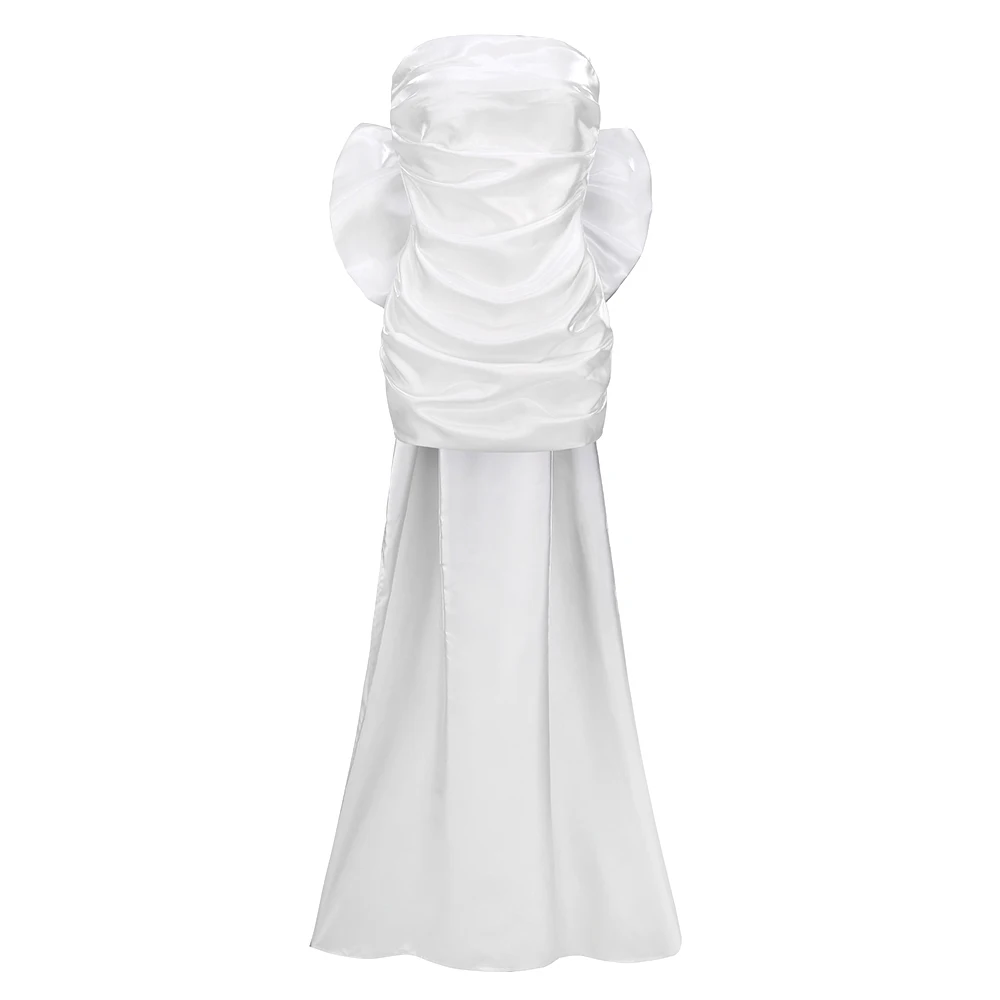 ZNS Prom Party Jurken Luxe Brithday Avondjurk Dames Afneembare Grote Boog Vrouw Kleding Sexy Strapless Elegante Jurken