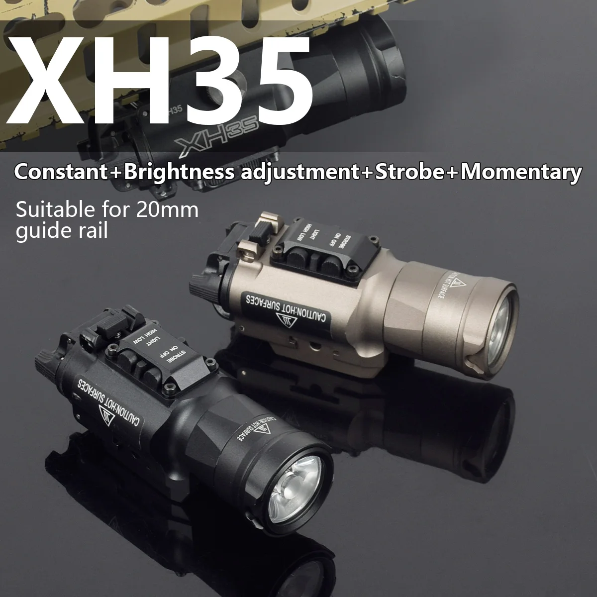 1000 LM Tactical XH35 X300 UH-B Weapon light Dual Output Brightness Ultra-High Adjustment/Strobe White Light 20mm Pictinny Rail