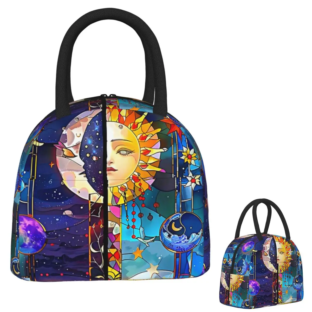 Trendy Sun Moon Boho Cosmos Astrology Insulated Lunch Bag for Women Children Leakproof Food Boxes Thermal Lunch Box Tote