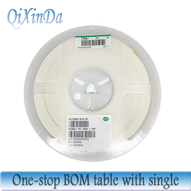 

5000 шт./лот 1206 резистор SMD 1% 0R-10M 0,1R 0,27R 0,47R 1R 3,9R 10R 22R 100R 1K 10K 47K 62K 100K 330K 470K 680K 1M 4,7M 5,6M