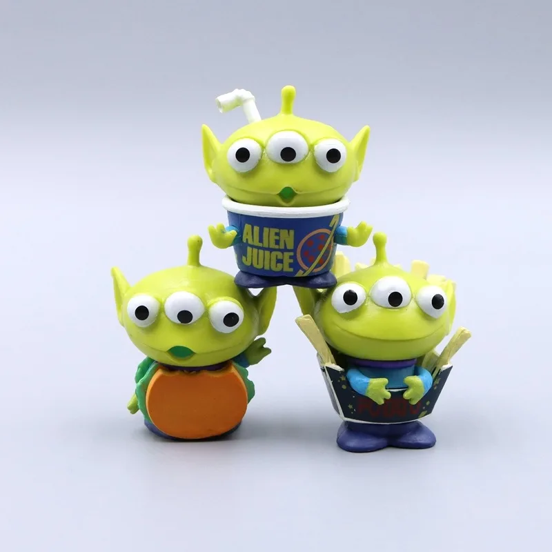 New Toy Story Alien Action Figure Pvc Model Doll Cute Sculpture Car Decoration Collection Kawaii Kid Toy Gifts 3pcs Cute Alien