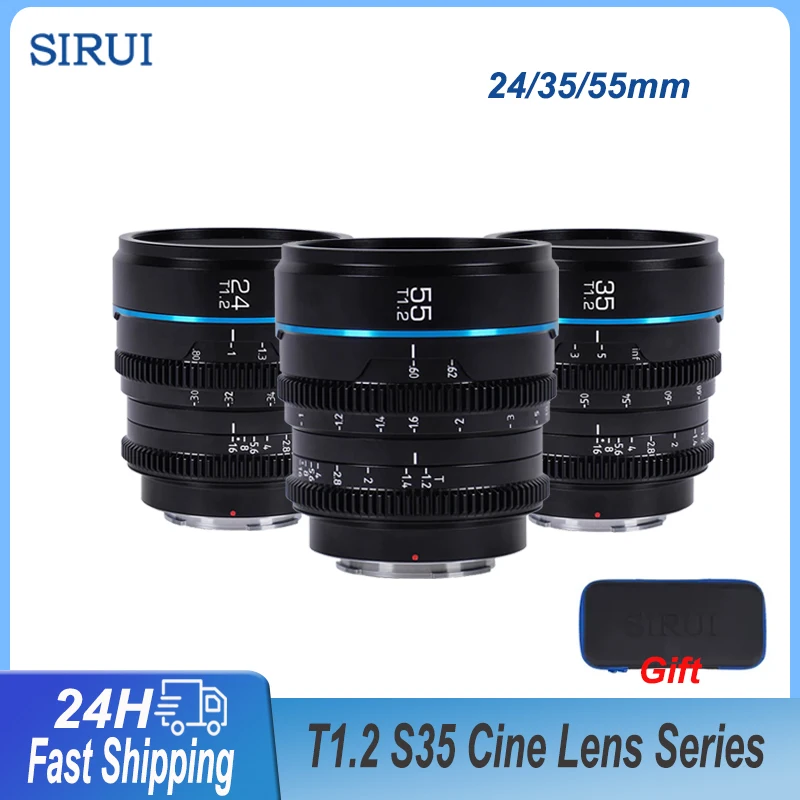 

SIRUI Night Walker 24/35/55mm T1.2 S35 Cine Lens Large Aperture Camera Lens For Sony E Fuji XF Canon FR M4/3 Mount Cameras