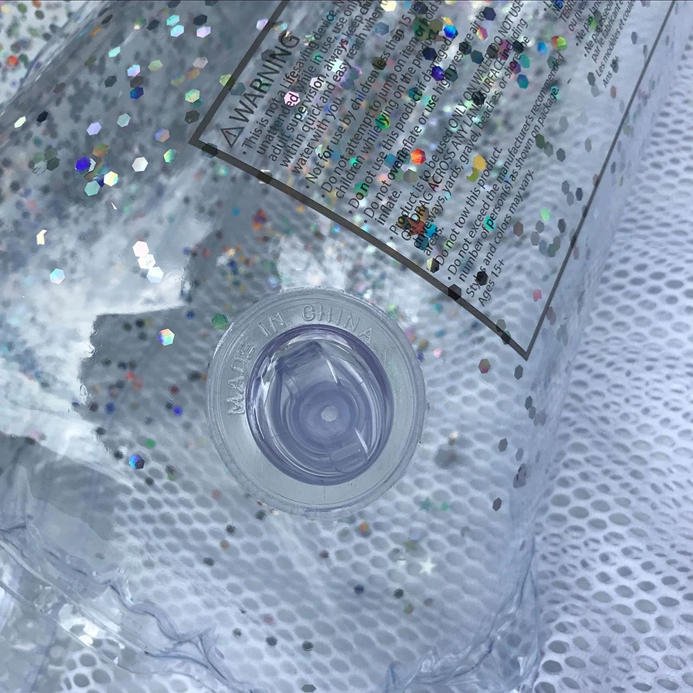 Foldable Inflatable Floating Swimming Mattress Portable Floating Row with Sequins Adult Swimming Pool Water Hammock Recliner