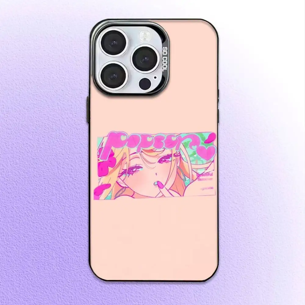 Kitagawa Marin Anime Handyhülle für iPhone17,16,15,14,13,12,11 Plus, Pro Max Black Candy Matte stoßfeste Abdeckung