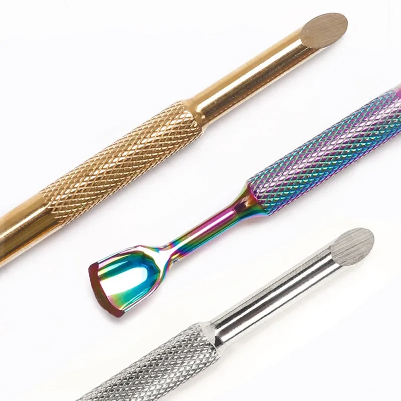 1pcs Double-ended Stainless Steel Cuticle Pusher Dead Skin Push Remover for Pedicure Manicure Nail Art Cleaner Care Tool 네일 재료