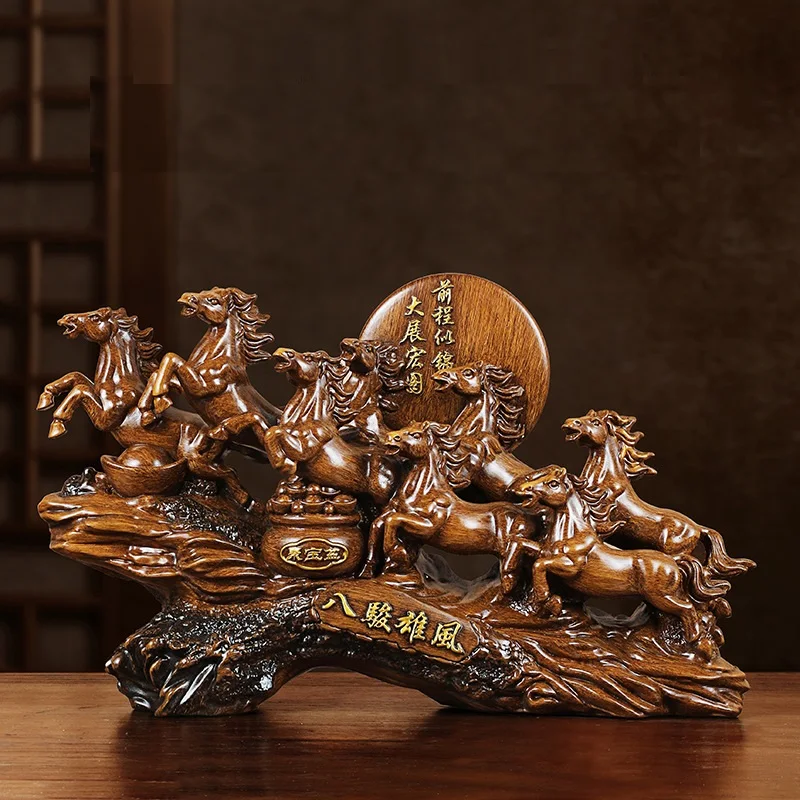 

Домашний декор в китайском стиле восемь лошадей для привлечения богатства орнамент украшение для гостиной изделия из смолы офисное украшение для рабочего стола