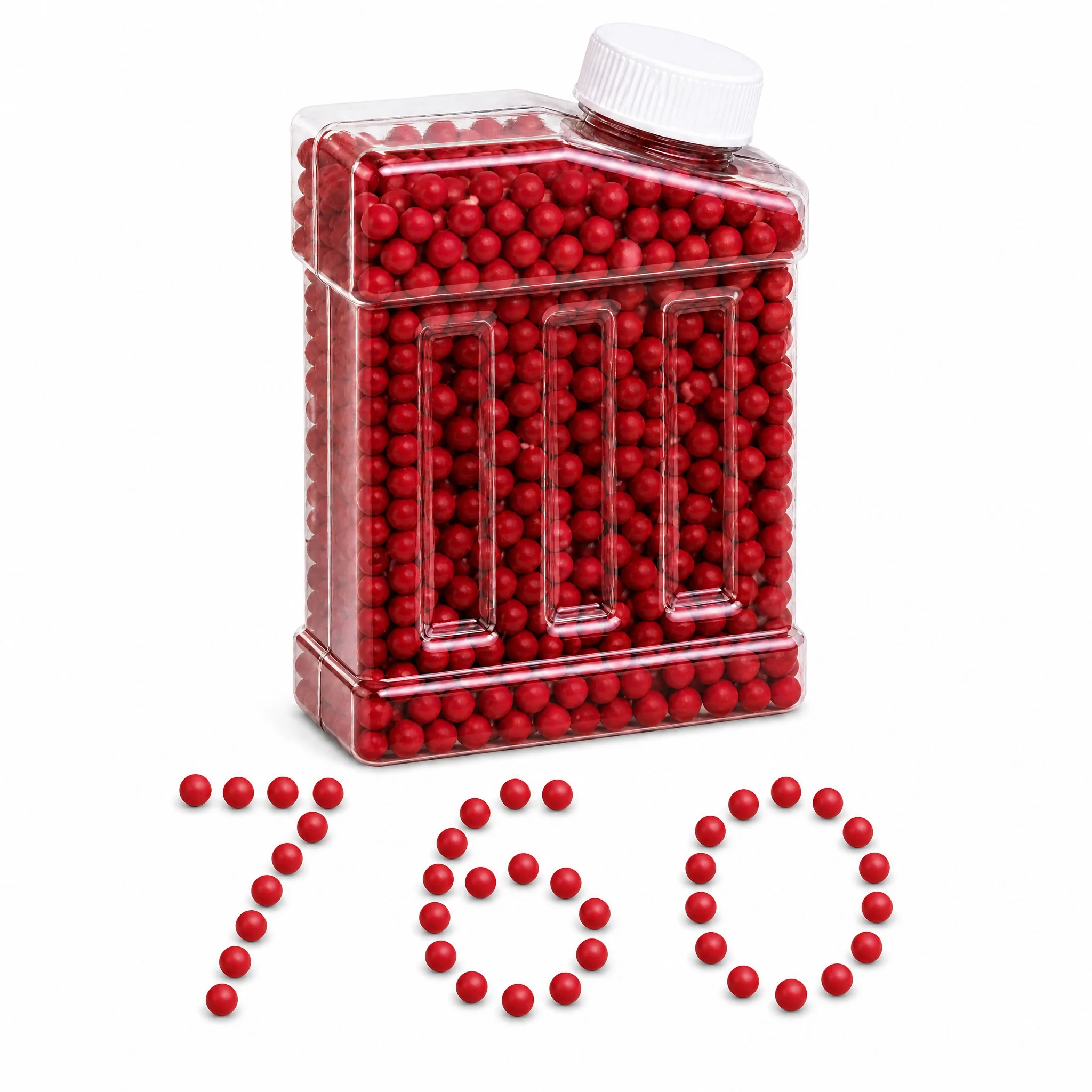 7.1mm Red Semi Firm Soft Rubber Balls Approx 760 Pieces Large Square Bottle Model Toy Accessories