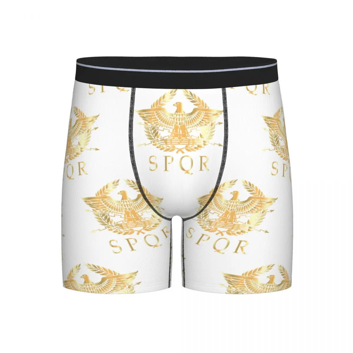 

Long Boxer Underpants Shorts SPQR- Roman Empire Standard Shield Panties Male Breathable Underwear for Homme Man Boyfriend Gifts