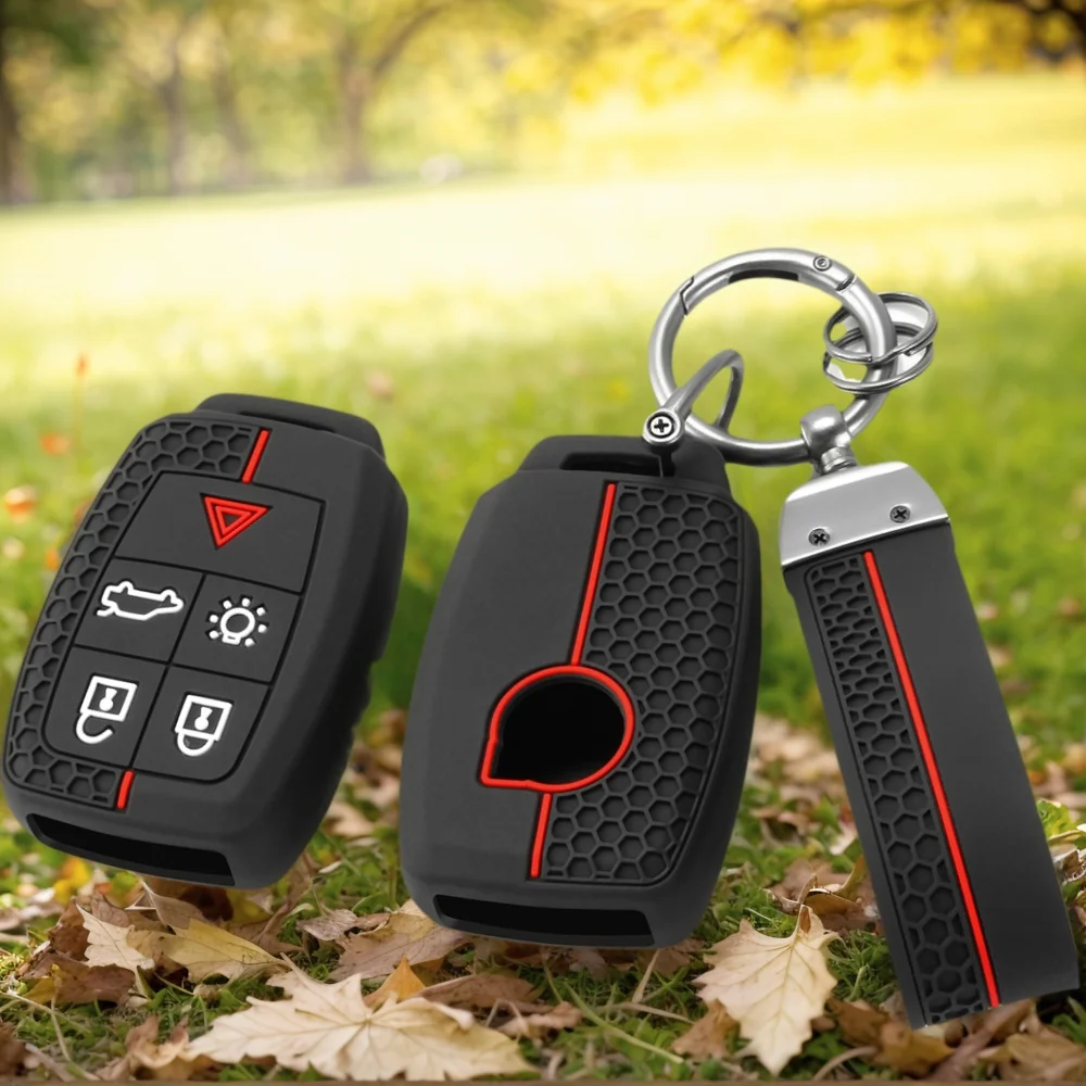 5 Tasten Silikon-Schlüsseletui für Volvo XC90 C70 S60 D5 V50 S40 C30 Keyless Remote Key Cover Shell Skin Holder