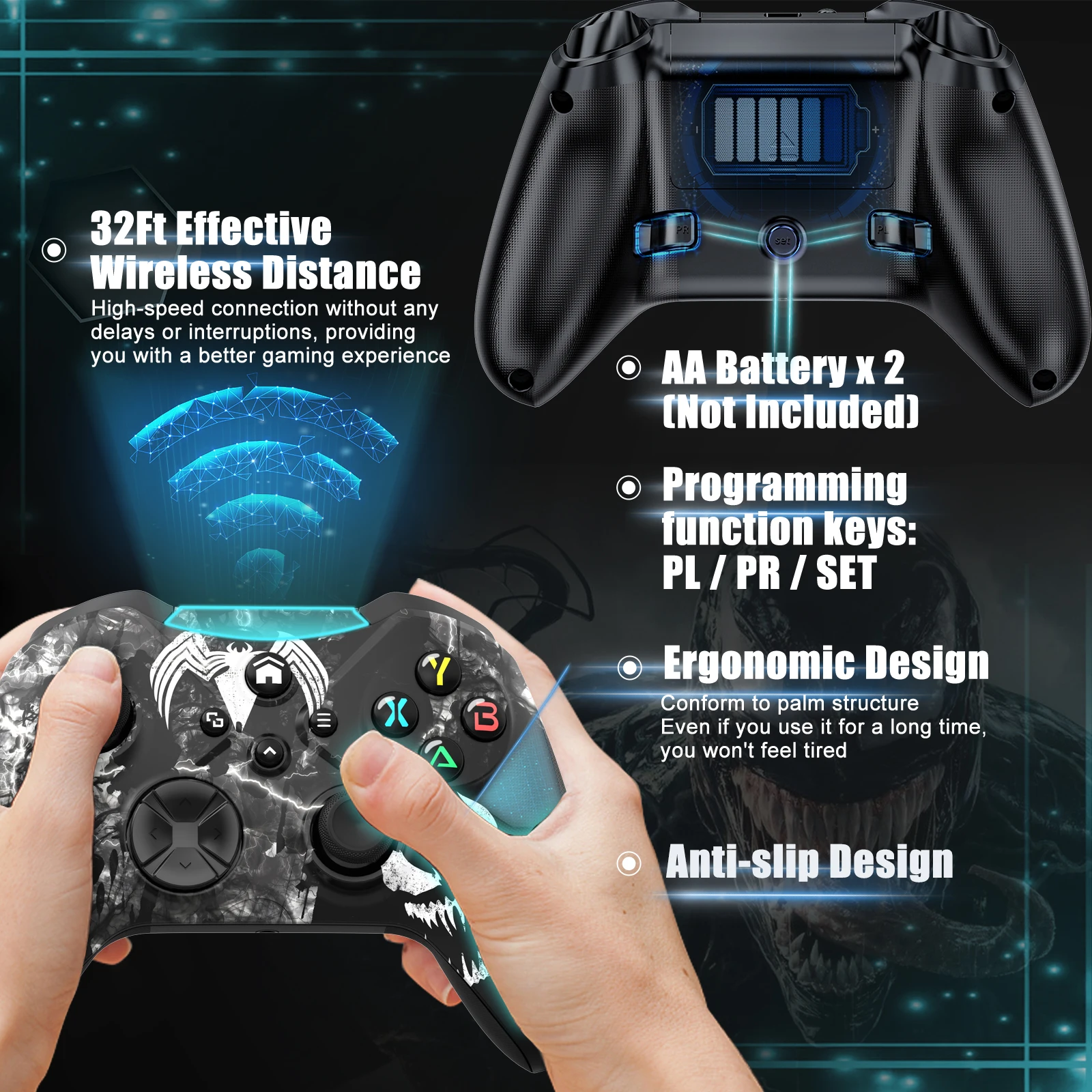 Wireless Controller For Xbox One Series X/S Pc Wifi Gaming Gamepad With 6-Axis Gyro Sensor Dual Vibration Hall Effect Joystick