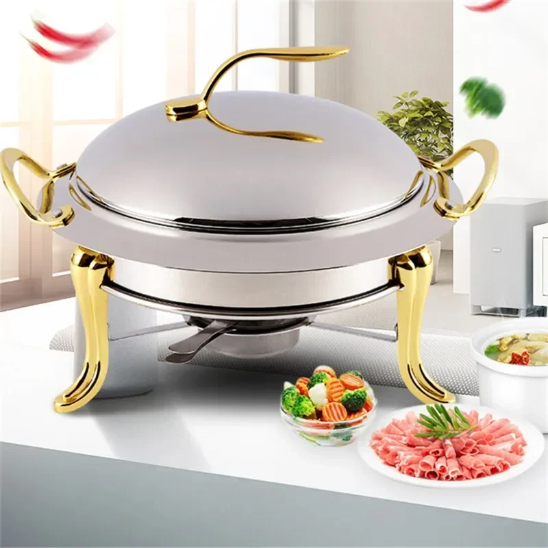 Small hotpot restaurant Pot hotel commercial household shabu fry pot hot pot Thickened stainless steel alcohol pot dry gold pot