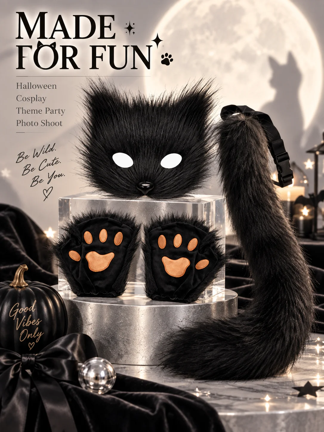 Kit Chat en Peluche – Masque, Gants et Queue – photo 8