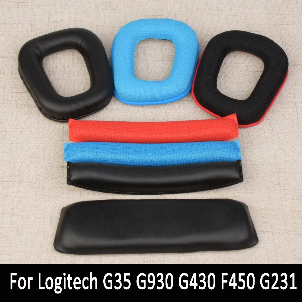 Hoofdtelefoon Oordopjes Covers Voor Logitech G35 G930 G430 F450 Hoofdtelefoon Kussen Pad Vervanging Oorkussens Head Beam Spons