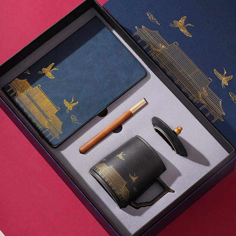 Forbidden City National Chao Tea Cup Tea Water Separation Office Water Cup Tea Cup Palace Style Luxury Unique Creative Gift Set