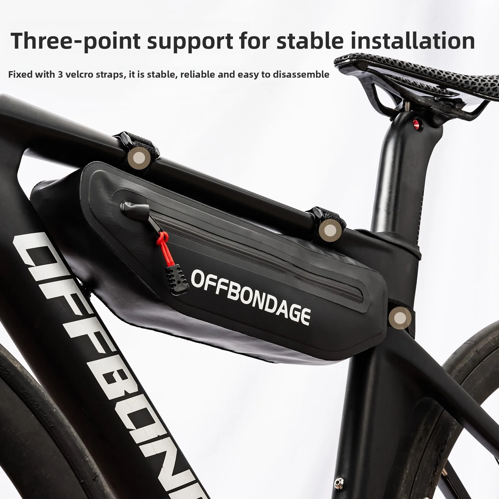 OFFBONDAGE 2L Bicycle Bag Bike Triangle Bag Cycling Top Tube Front Frame Bag Waterproof MTB Road Pannier Bicycle Under Tube Bag
