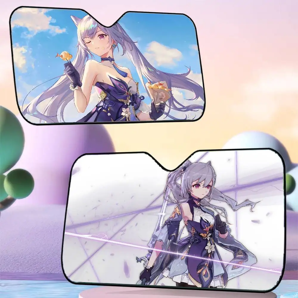 

Genshin Impact S-Shenhe Car SunShade Car Sunshade Window Sunshade Sunblock Front Windshield Hood Interior Front Baffle Sunshade