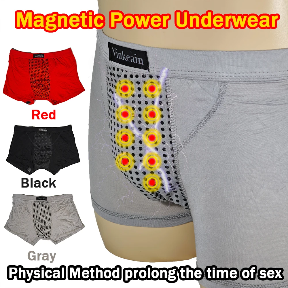 Man Magnetic Power Underwear Underpants Boxers Panties Body Enhance Lingerie Time ED Physical Therapy Health Care