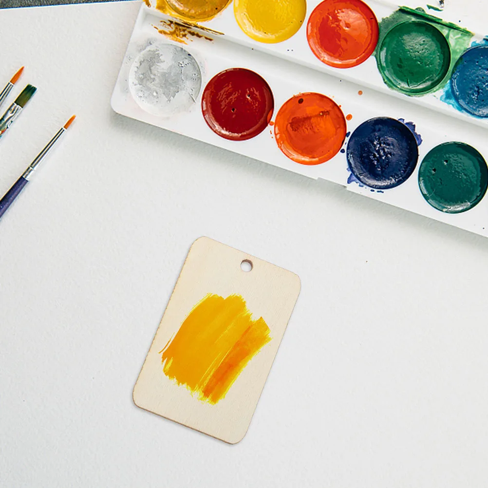 100Sets Unfinished Wooden DIY Chips Geometric Graffiti Slices Easy to Decorate and Color for Crafts Wooden DIY Chips