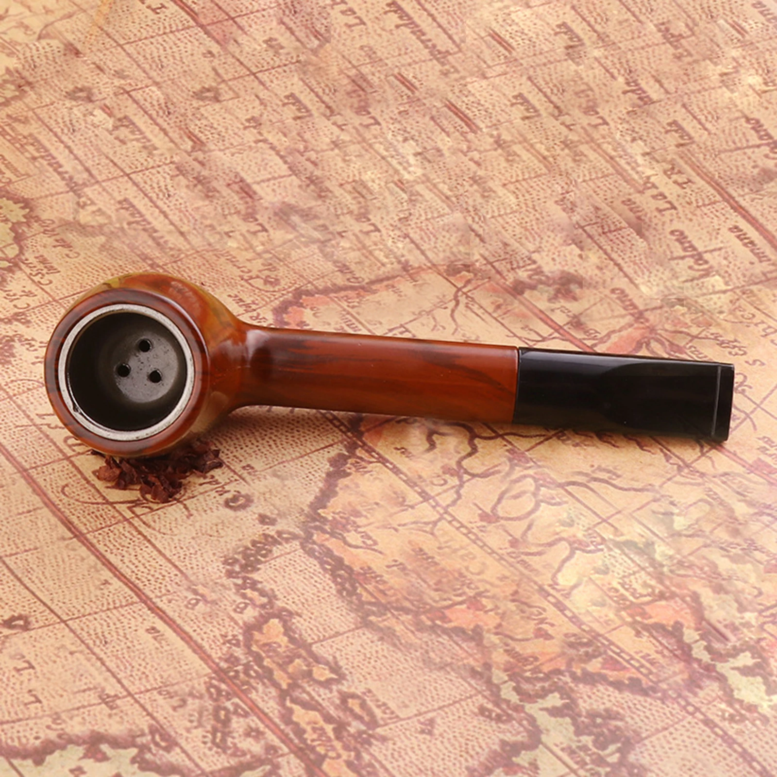 1pc, Classic Wood Grain Resin Pipe for Smoking Gifts, Smoking Accessories