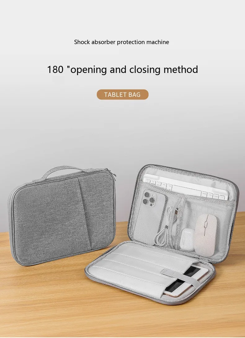 Leichte Tablet-Tragetasche 11-15,6 Zoll Oxford-Handtasche für iPad mit Plüschfutter – Detail 1