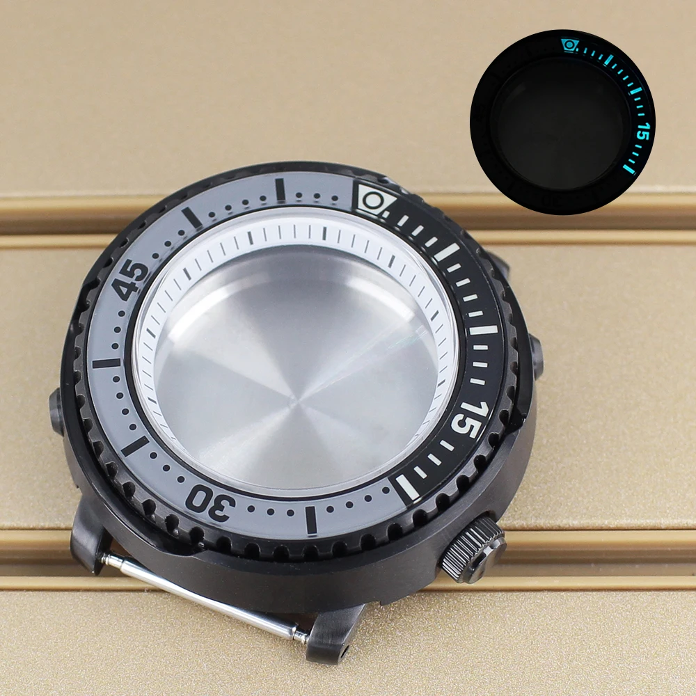 43.3 مللي متر 20ATM غواص ساعة حافظة C3 الحافة الياقوت الزجاج ل وزارة الدفاع التونة المعلبة NH35 NH36 NH38 4R36 حركة أسود/أبيض أجزاء حلقة