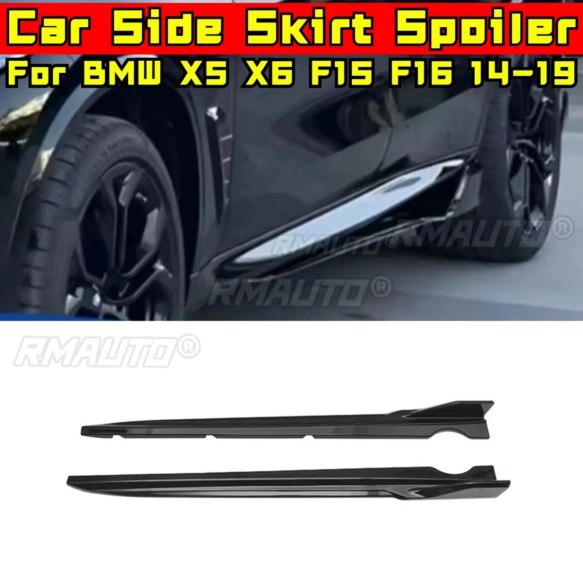 

Car Side Skirt Lip Spoiler Extension Diffuser Guard For BMW X5 X6 F15 F16 2014-2019 Car Side Skirt Splitter Apron Car Accessorie