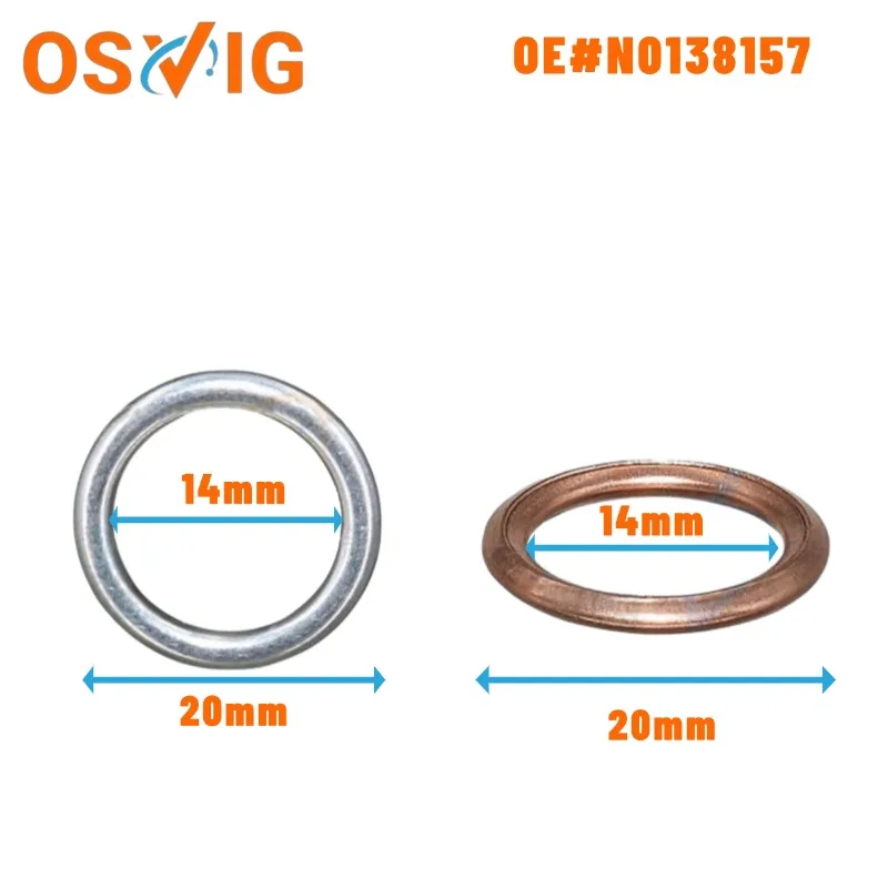 

10PCS OE#N0138157 Suitable for the oil pan drain screw gasket of Volkswagen, Audi and Skoda