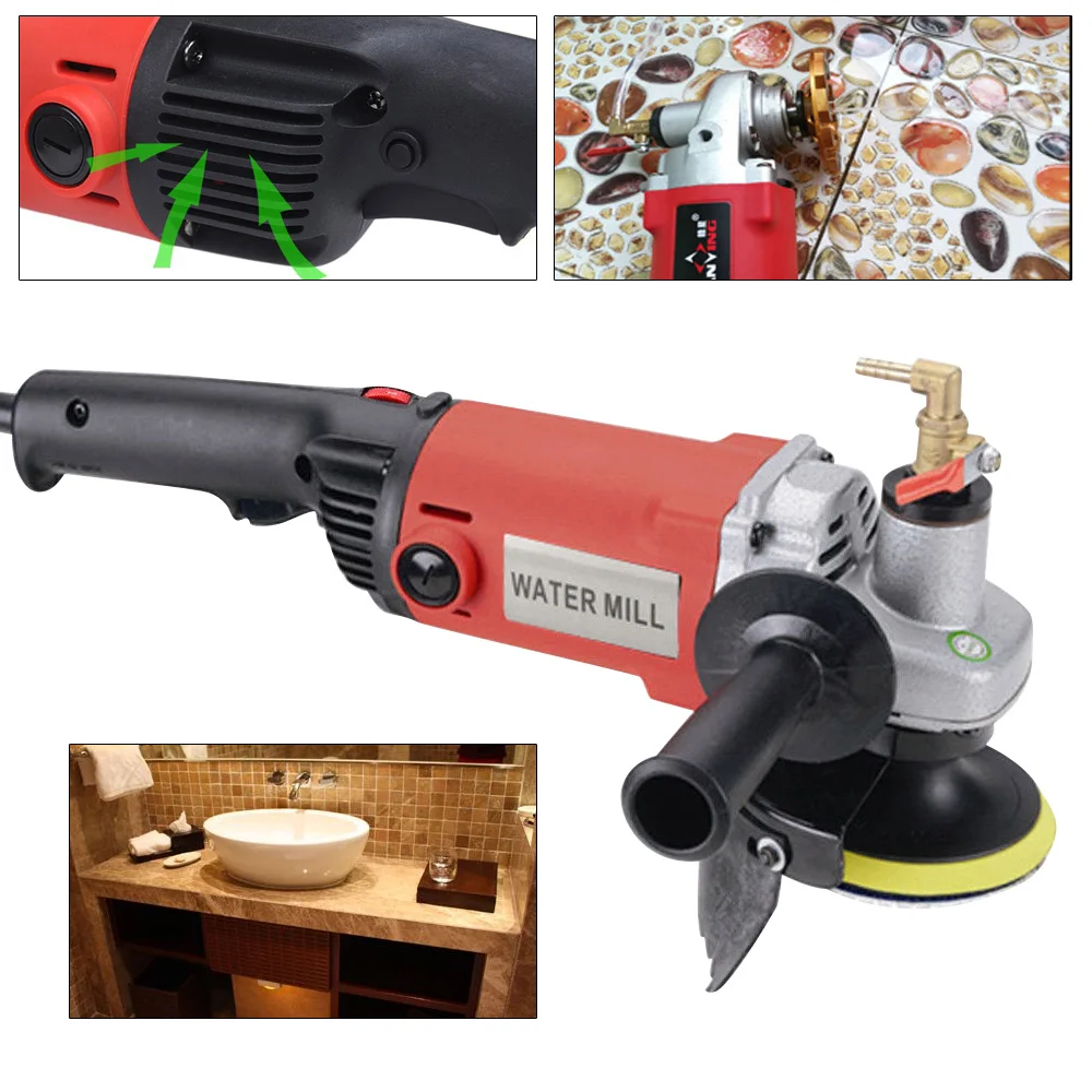 Wet Polisher Grinding Machine Angle Grinder 1.4 kW Wet Stone Grinder Floor Wet Polisher Polishing Machine for Powerful Wet