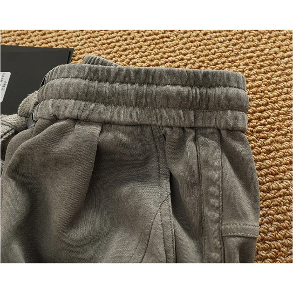 Heavy Industry Thick Dirty Washing Old Laptop Working Short Sleeping Pants Men's Summer Loose Straight Five-Part Pants