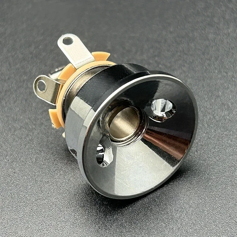 6.35MM Jack Electrosocket Recessed Jack Electric Guitar Socket Jack Plate Holder for Guitar Parts Chrome Color