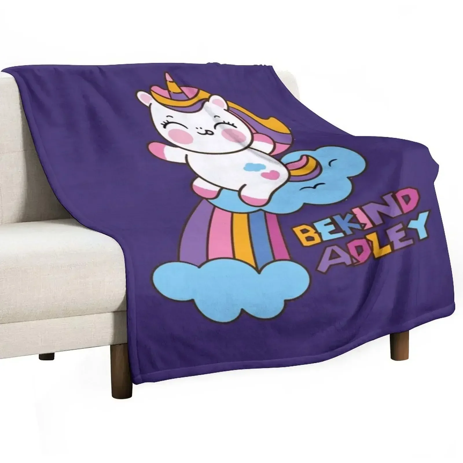 kawai girl a for adley unicorns cartoon shows70 Throw Blanket Flannel Bed Blankets