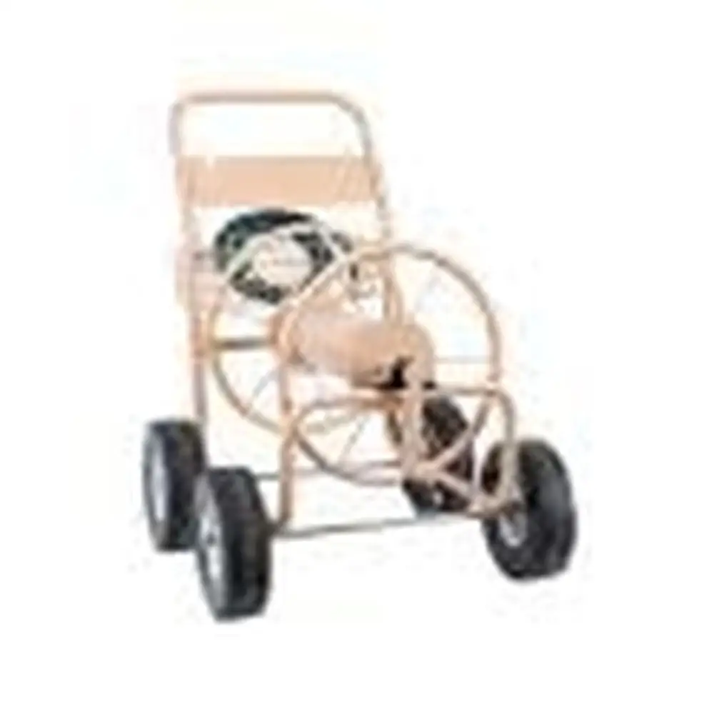 Leonard 4-Wheel Hose Wagon Flat-Free Tires 300ft Capacity Brass Galvanized Metal 10