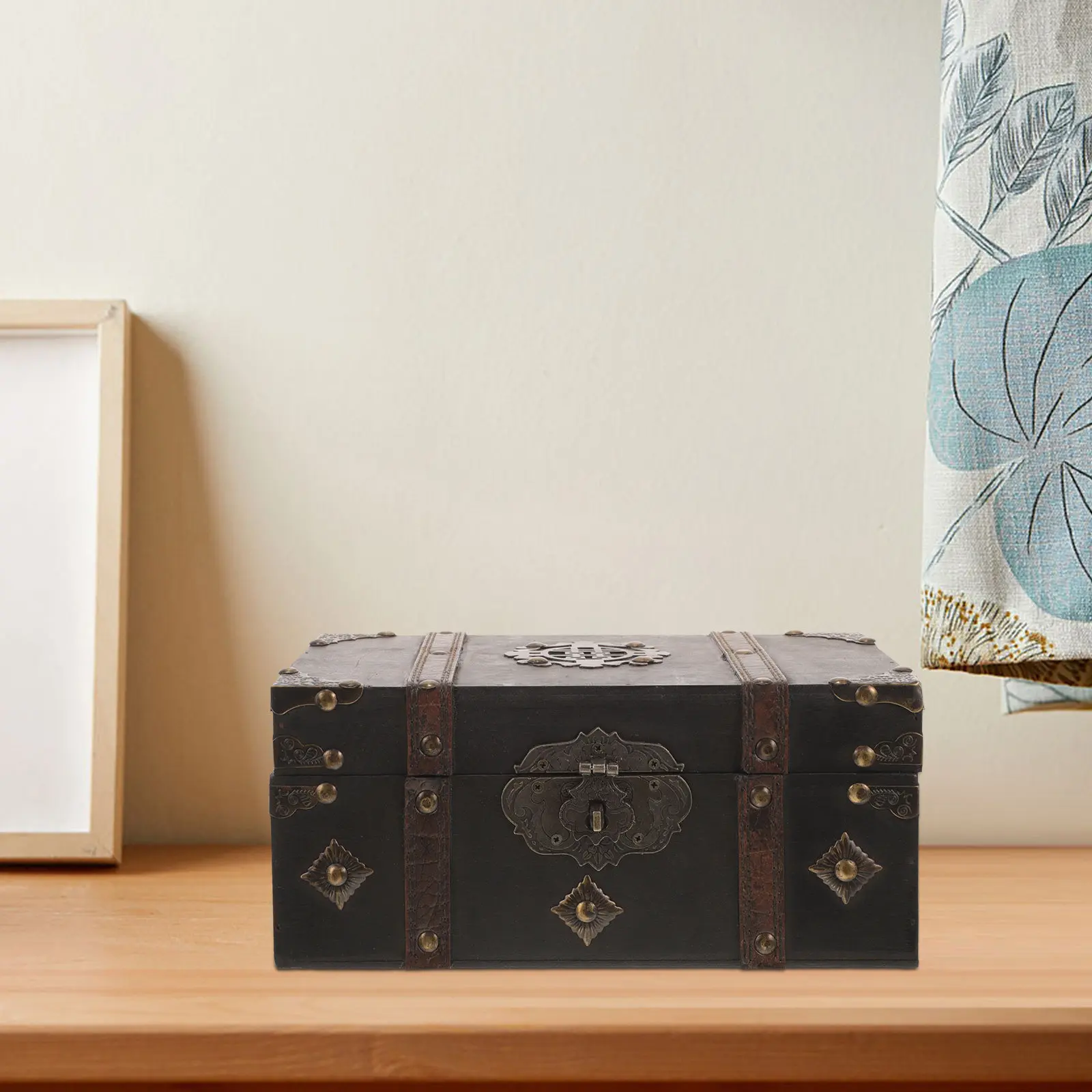 

Винтажная деревянная шкатулка для сокровищ с 3-значным кодовым замком на крышке для хранения ювелирных украшений: колец, серег, ожерелий, брошей, заколок для волос