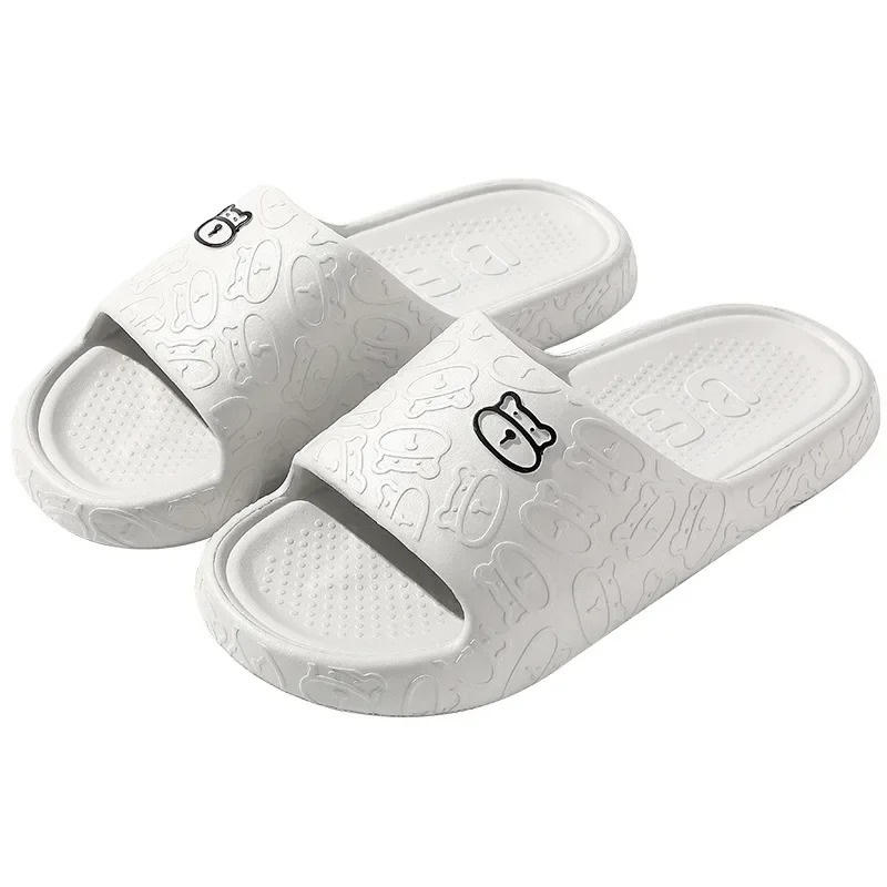 Pantofole da bagno da donna per cartoni animati per uomo Casa estiva Orsetto carino per donna Casa Hotel Sandali antiscivolo Unisex